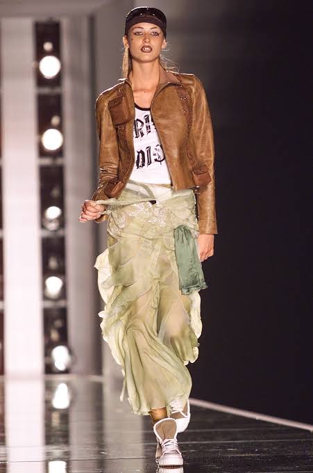 Christian Dior by John Galliano SS02 Gothic Logo Long Sleeve Top