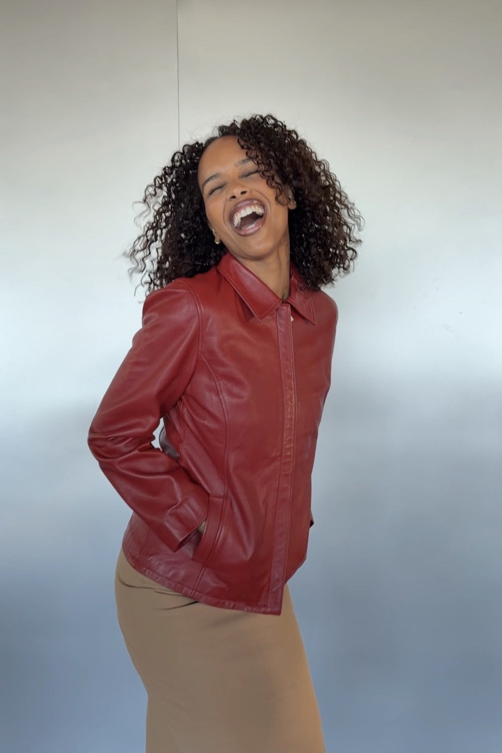 Balmain Red Leather Jacket (XS-S)