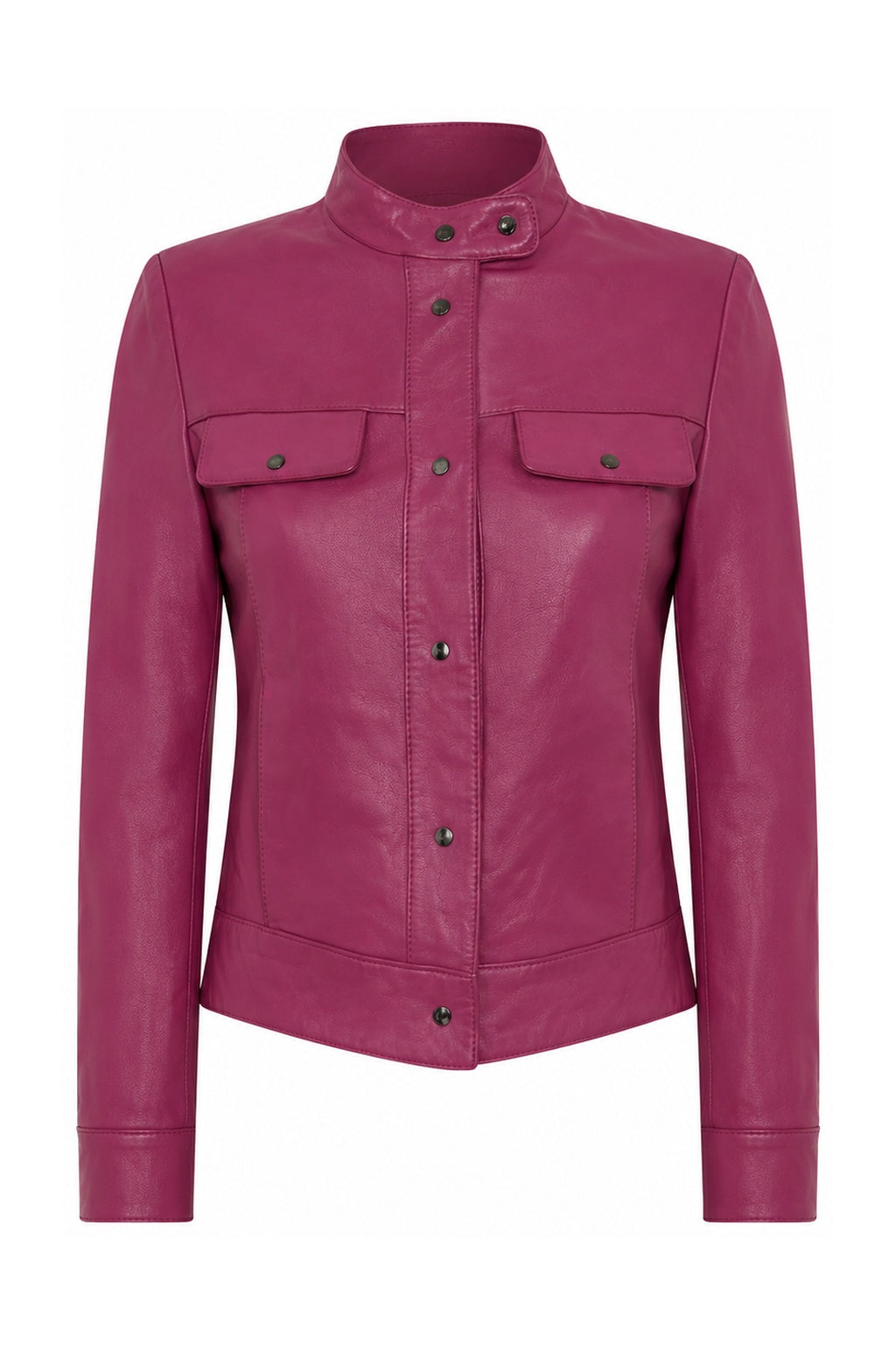 Tadashi Shoji Magenta Leather Riders Jacket (XS)