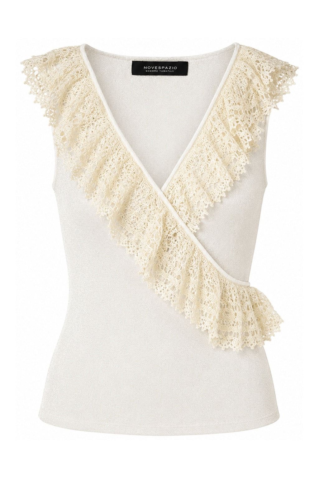 Lurex Lace Ruffle Knit Top (S-L)