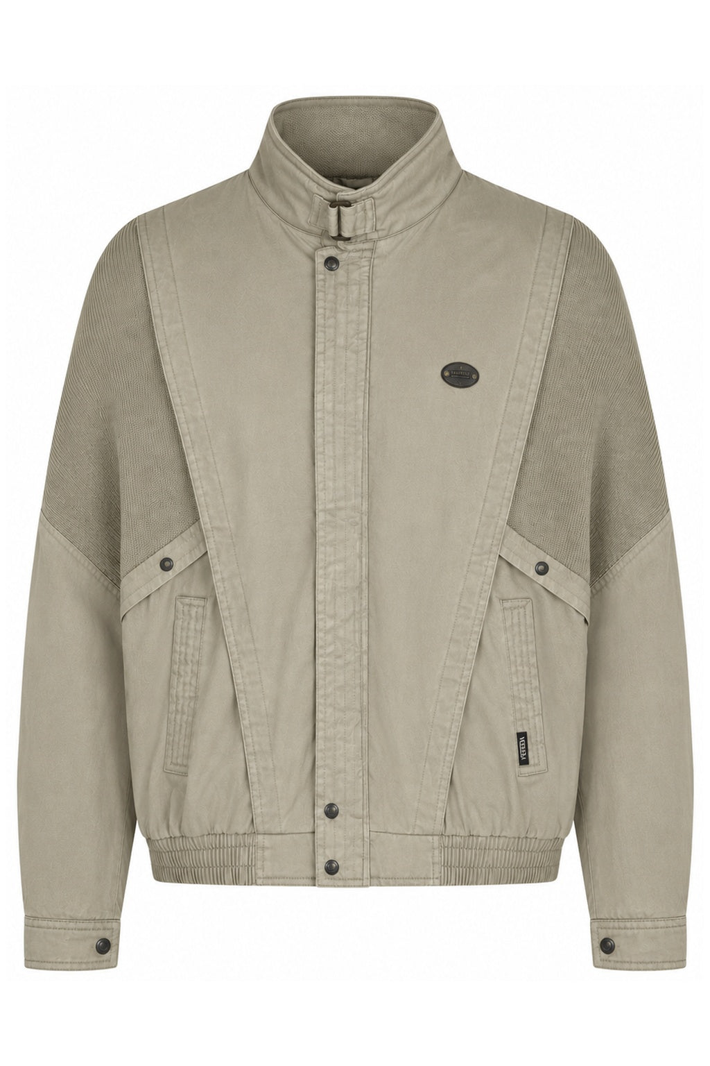 Vintage Taupe Knit Panel Blouson Jacket (XL)