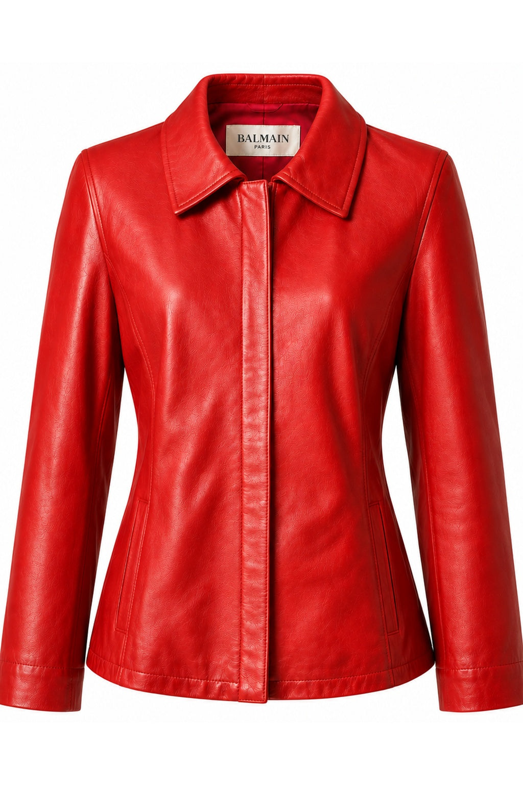 Balmain Red Leather Jacket (XS-S)