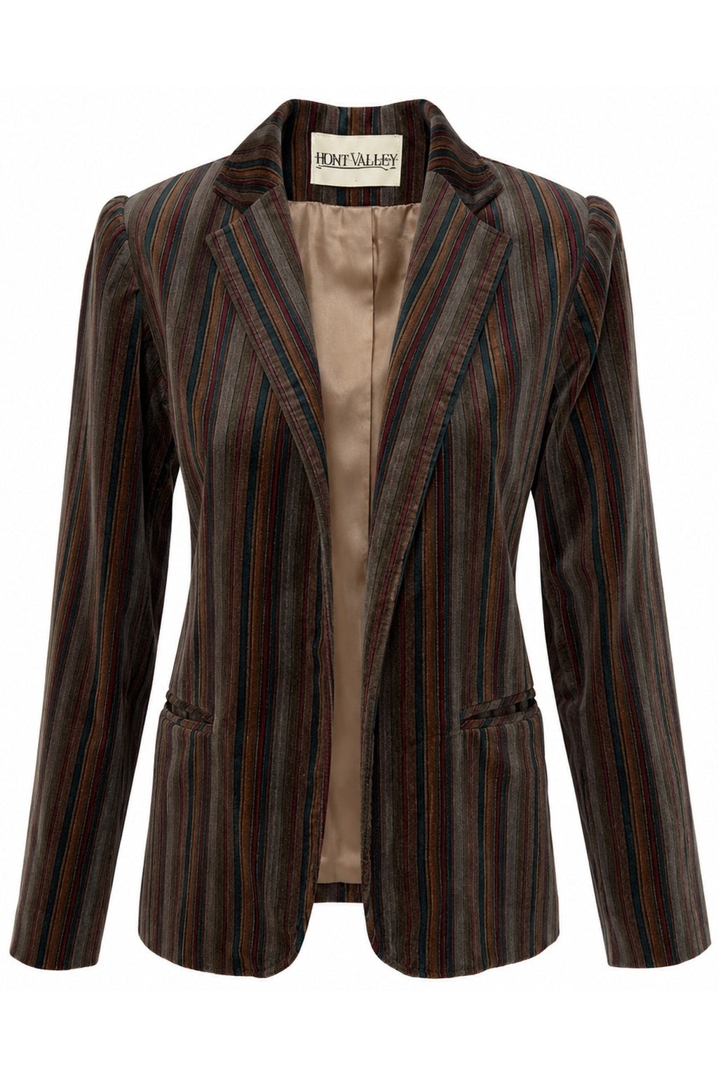 Vintage 80s/90s Multicolour Stripe Velvet Blazer (XS)