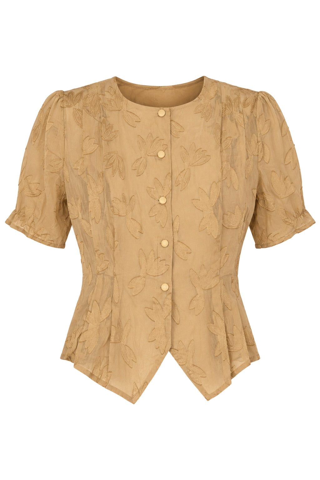 Pierre Balmain Floral Sheer Blouse (XS/S)