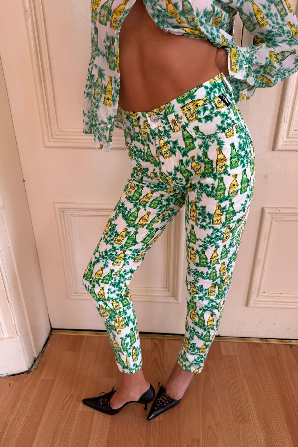 Versace Jeans Couture Vintage 90s Perfume Print Pants Made in Italy (XS)