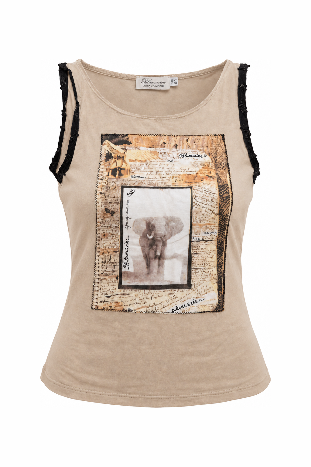 Blumarine Anna Molinari SS03 Elephant Print Tank (XS/S)