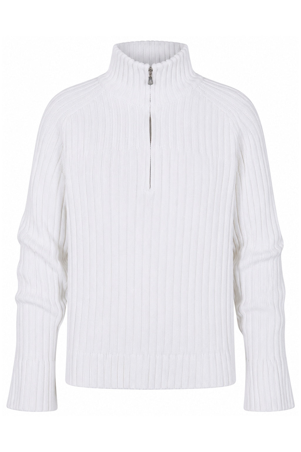Vintage Calvin Klein White Ribbed Quarter-Zip Sweater (XL/XXL)