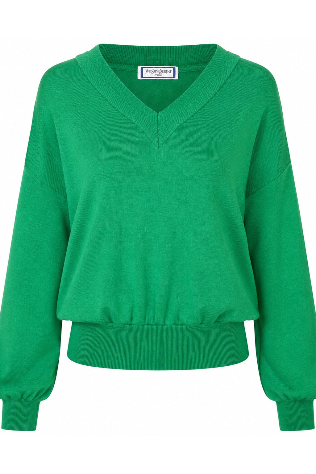 YSL Vintage Green Cotton Knit Sweater (S)