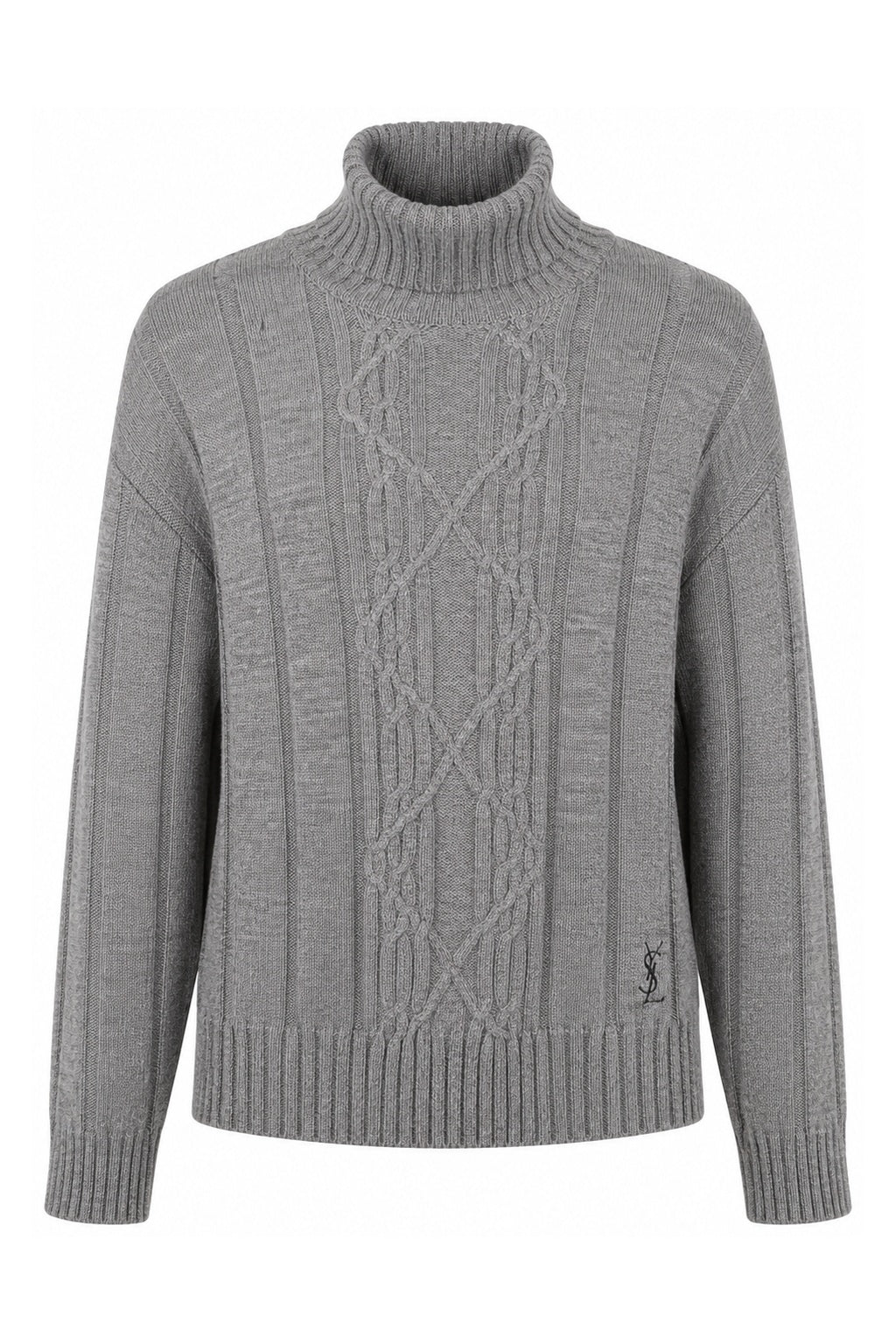 YSL Vintage Grey Wool Knit Sweater (L)