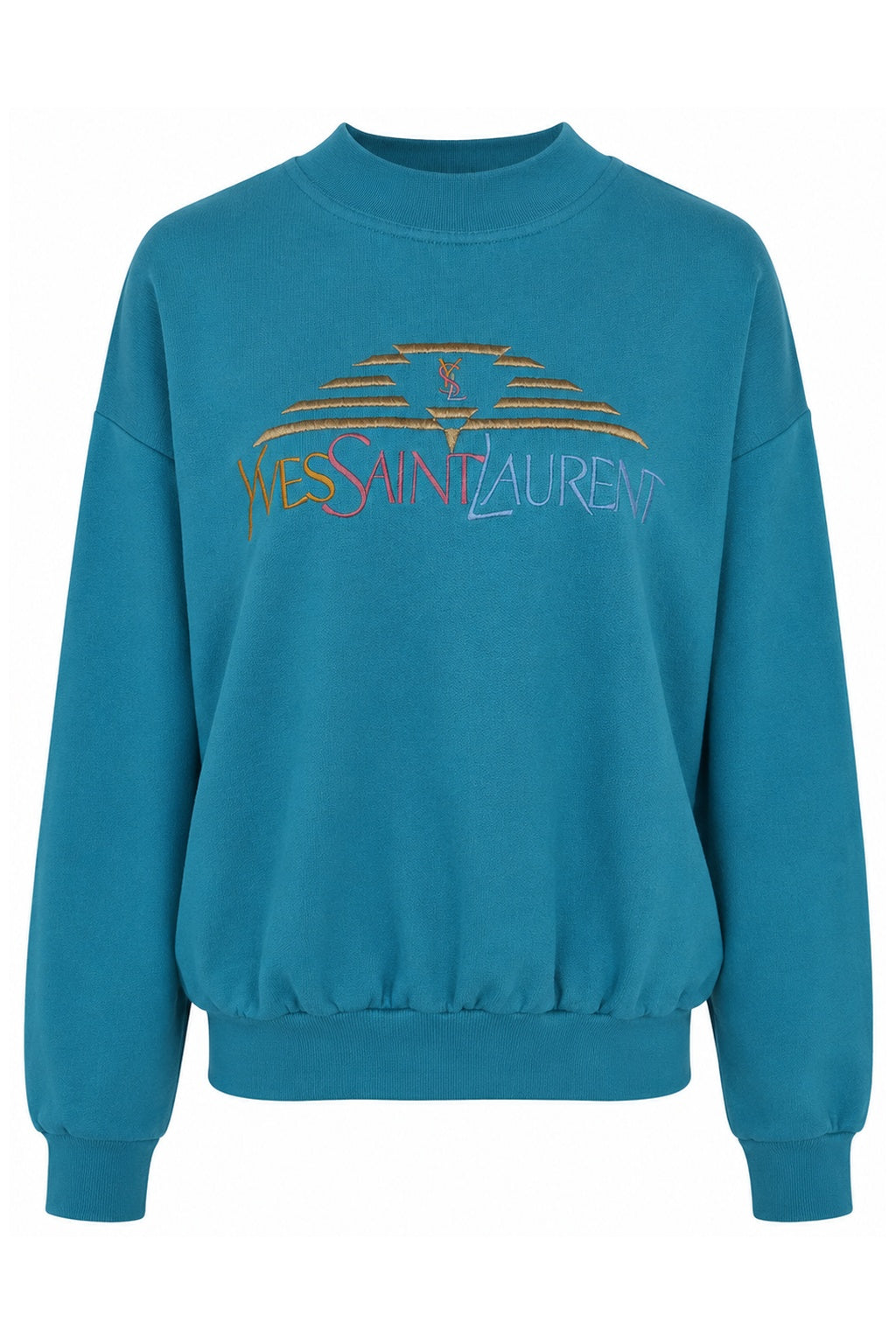 YSL Vintage 90s Blue Embroidered Sweatshirt (S)