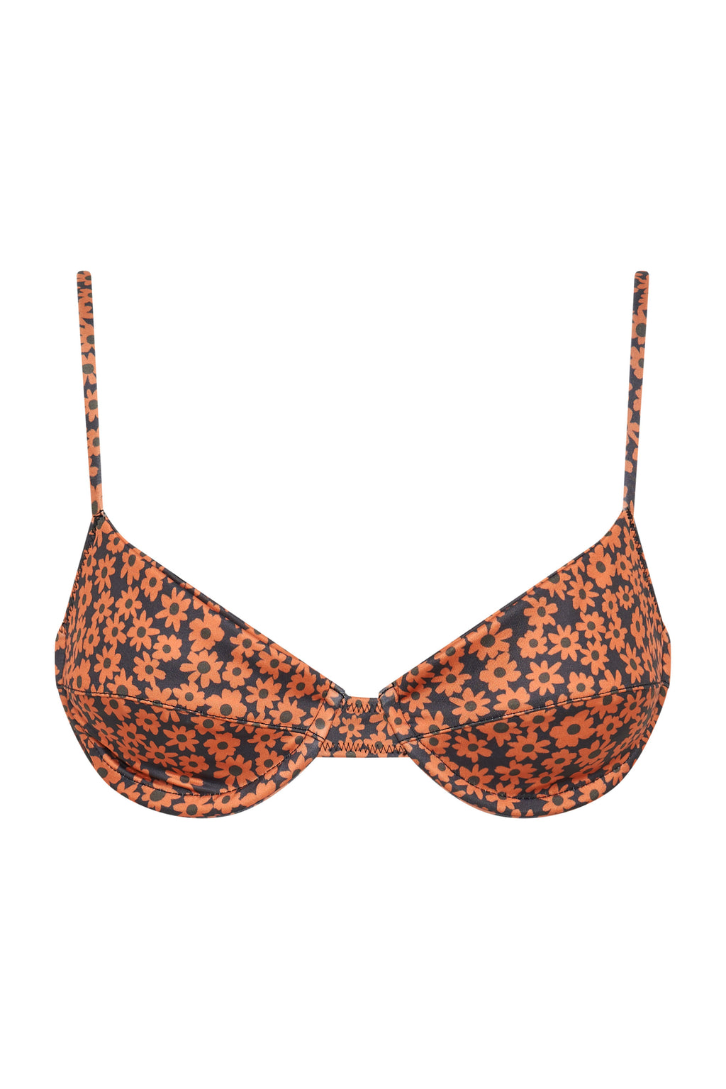 Fairytopia Balconette Top — Brown Retro Flower