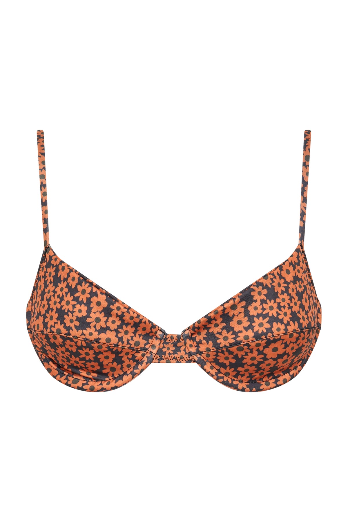 Fairytopia Balconette Top — Brown Retro Flower