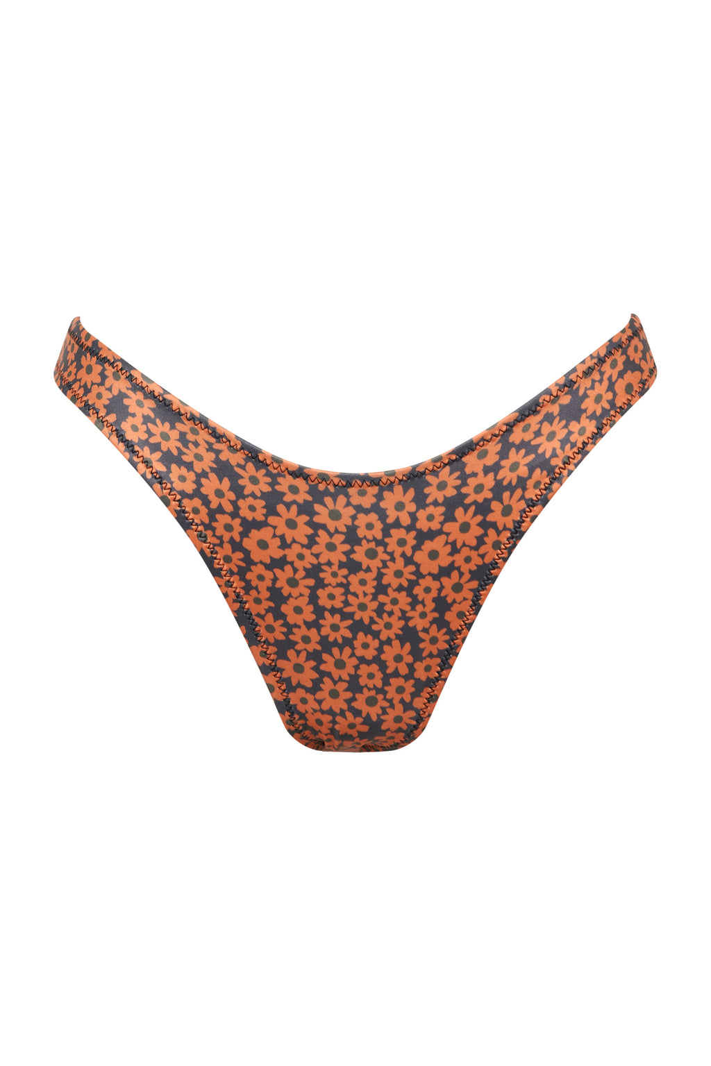 Dolphin Magic 80's Bottoms — Brown Retro Flower