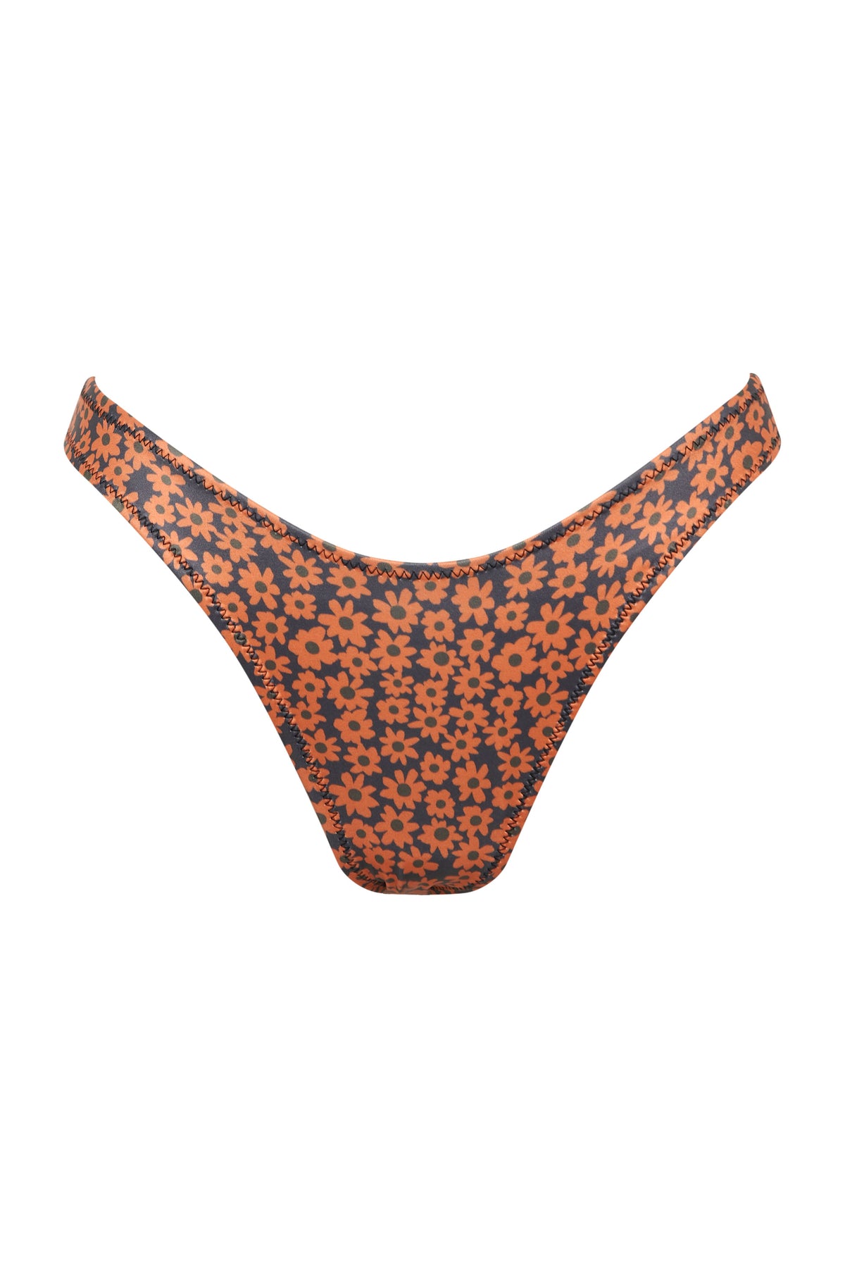 Dolphin Magic 80's Bottoms — Brown Retro Flower