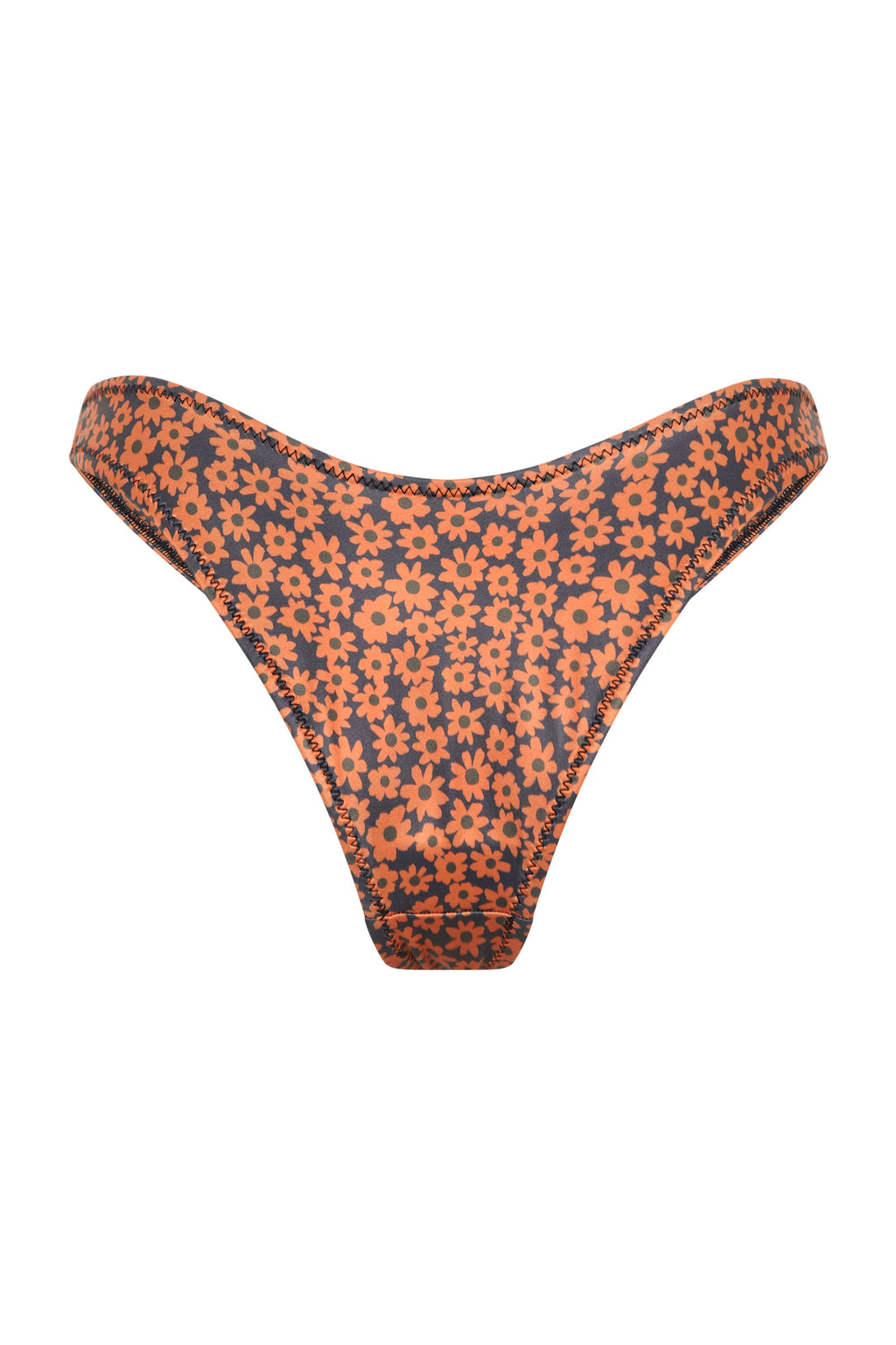 Dolphin Magic 80's Bottoms — Brown Retro Flower