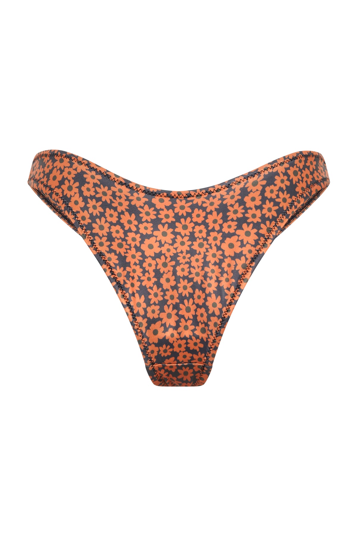 Dolphin Magic 80's Bottoms — Brown Retro Flower