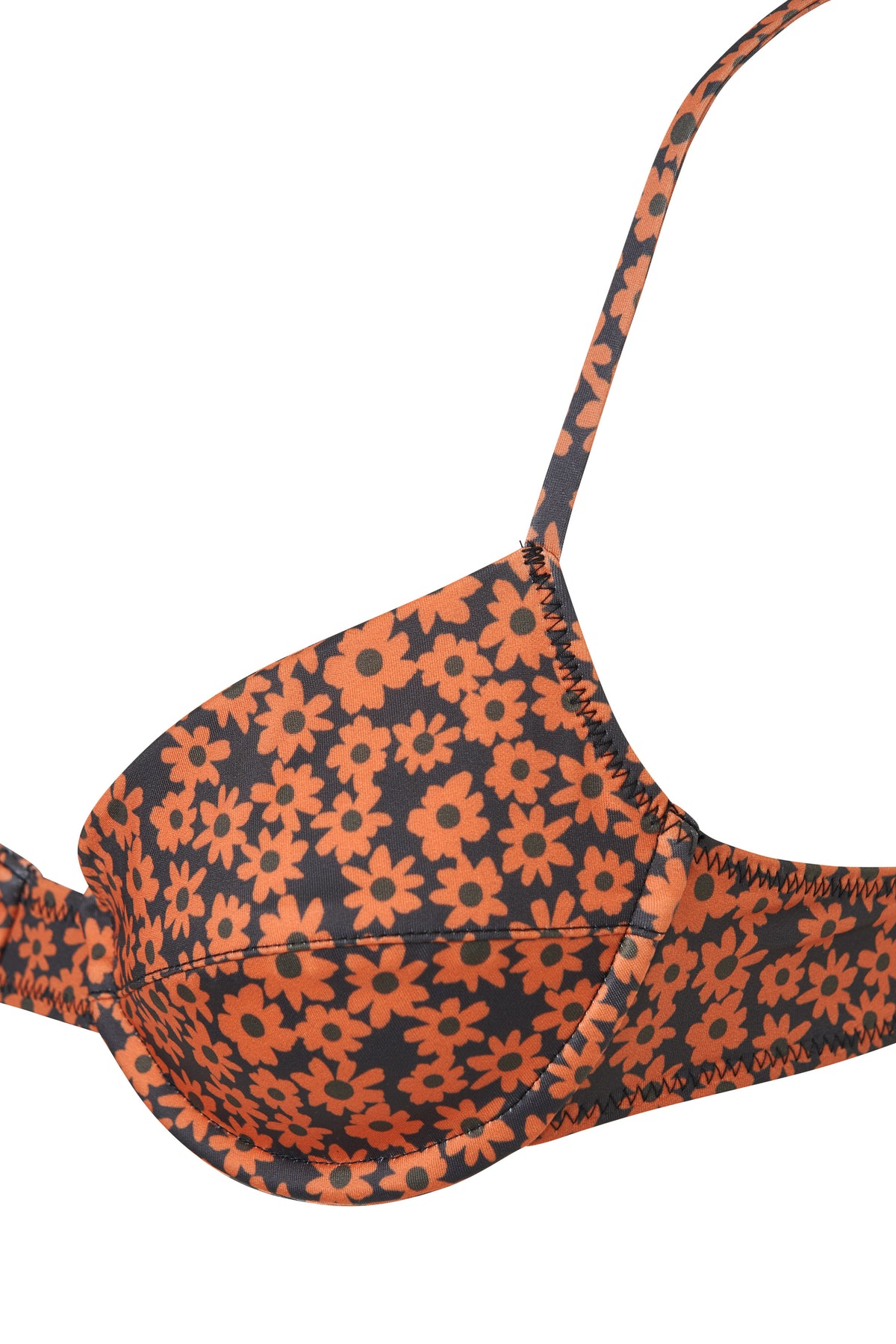 Fairytopia Balconette Top — Brown Retro Flower