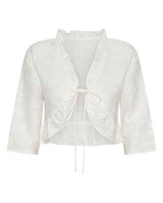 Clementine Frill Top — White