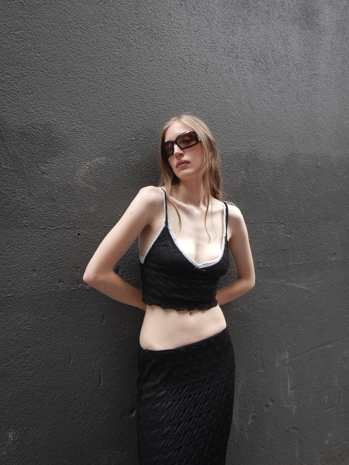Hilda Mesh Cami — Black