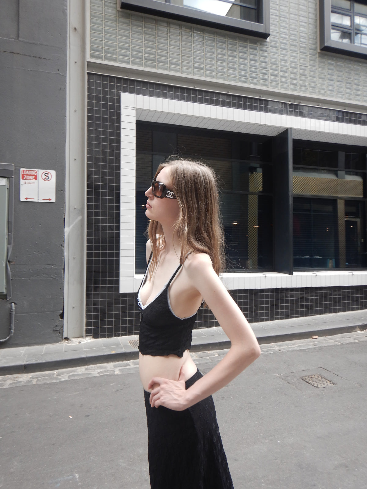 Hilda Mesh Cami — Black