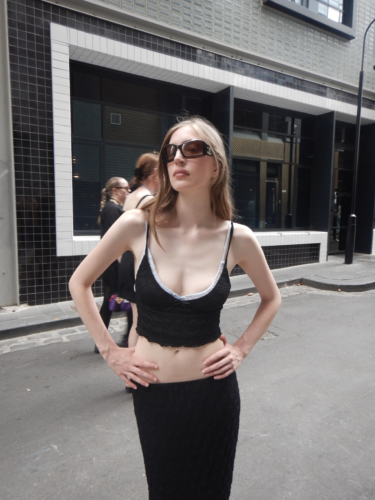 Hilda Mesh Cami — Black