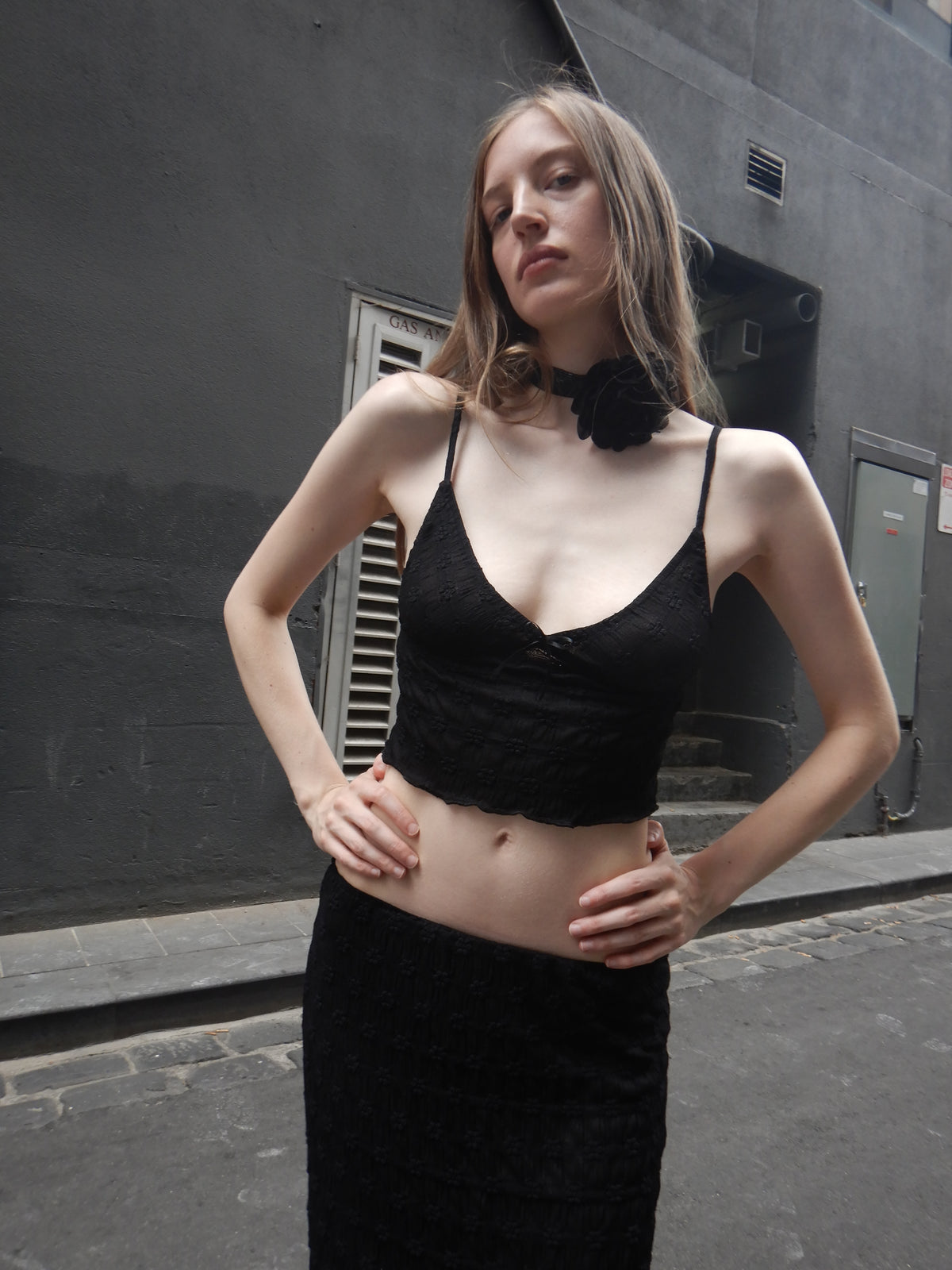 Hilda Mesh Cami — Black