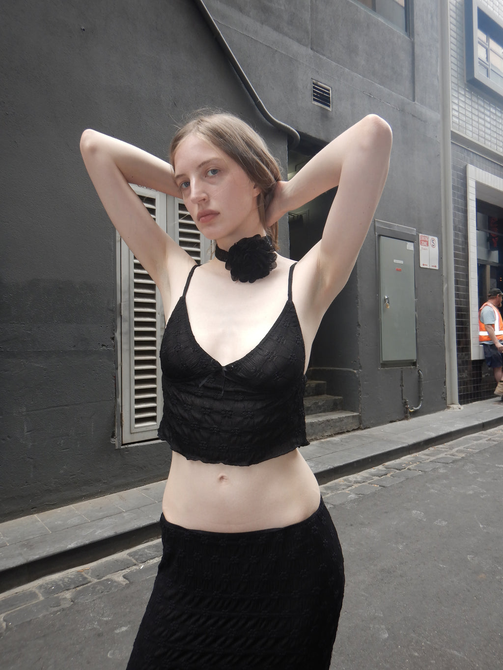 Hilda Mesh Cami — Black