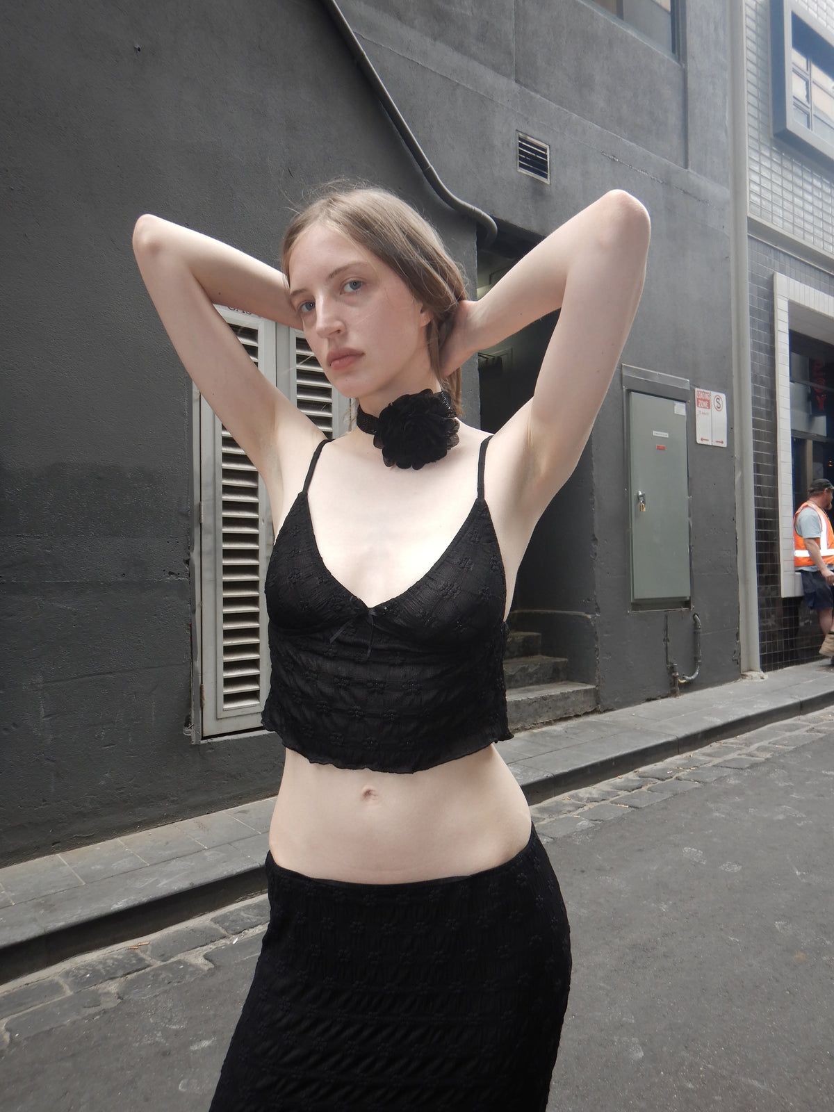 Hilda Mesh Cami — Black