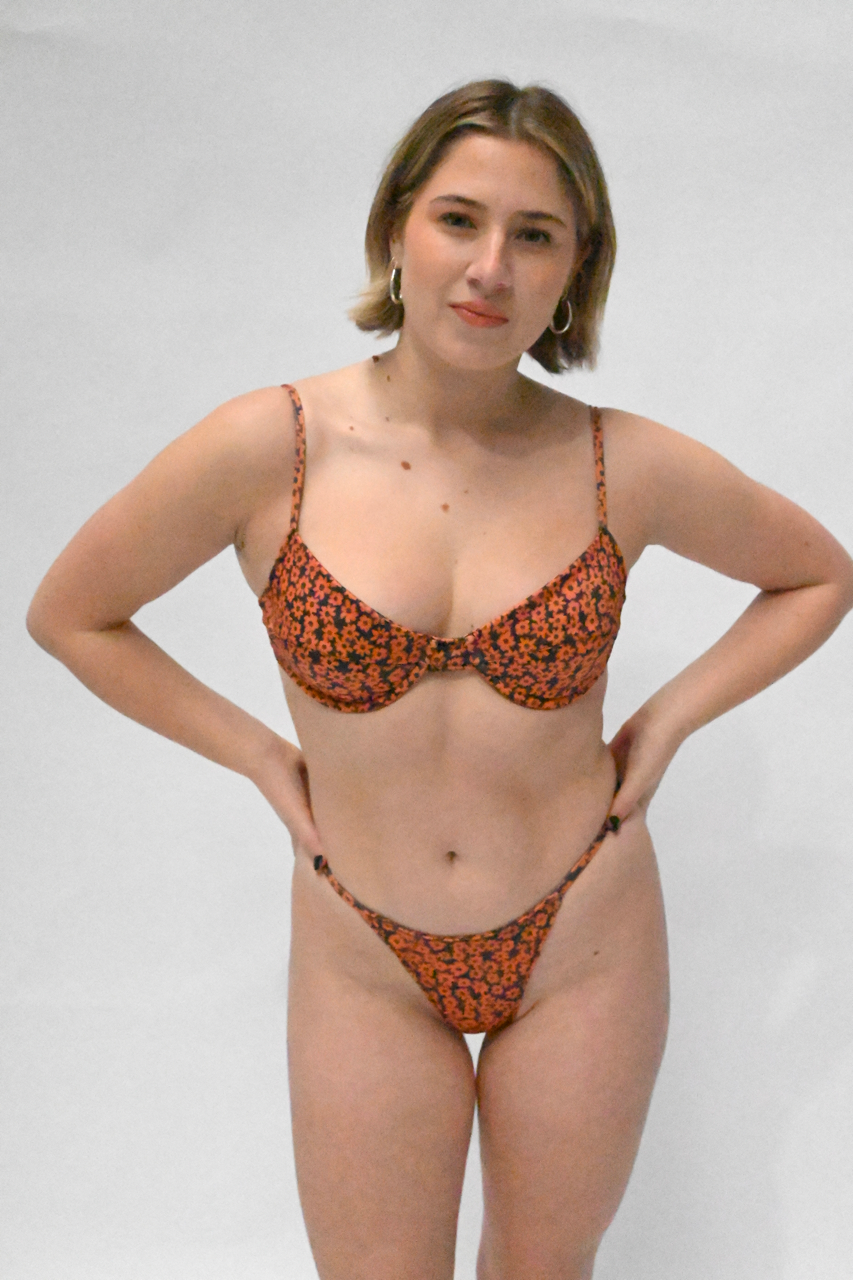 Pegasus Panel Bottoms — Brown Retro Flower