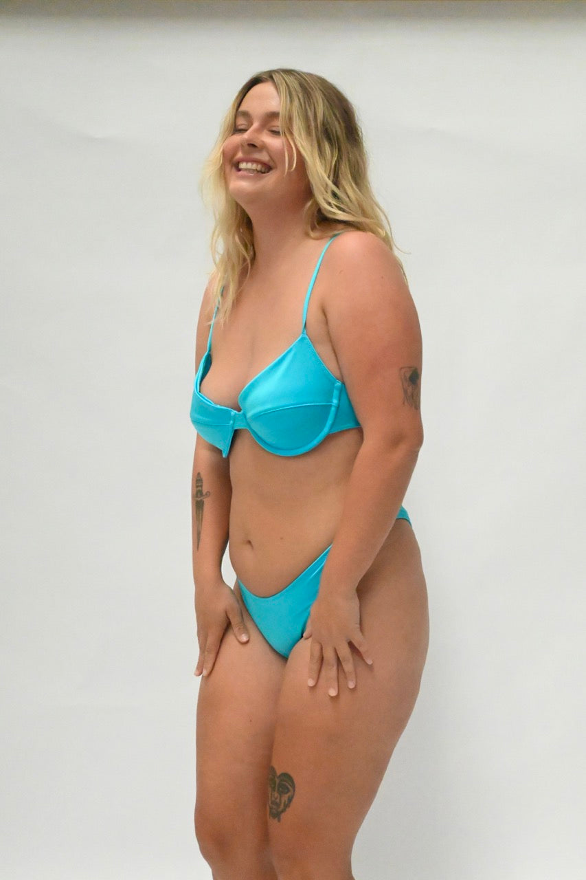 Fairytopia Balconette Top — Aqua Shine