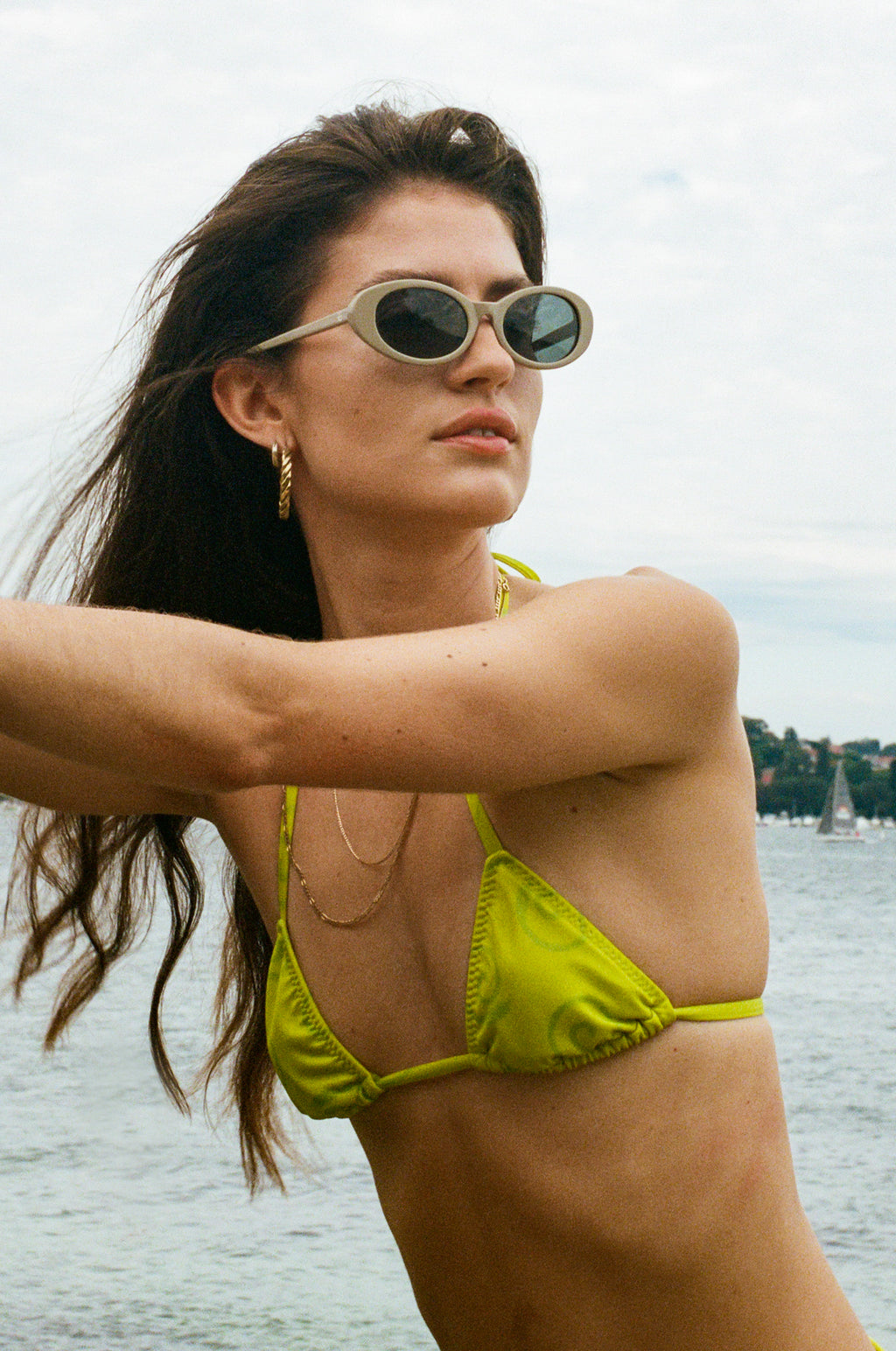Mermaid Power Top — Lime Swirl