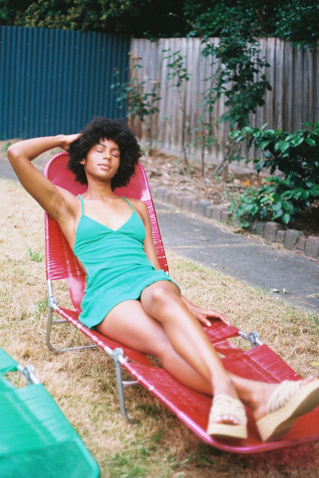 Peggy Backless Top — Retro Green